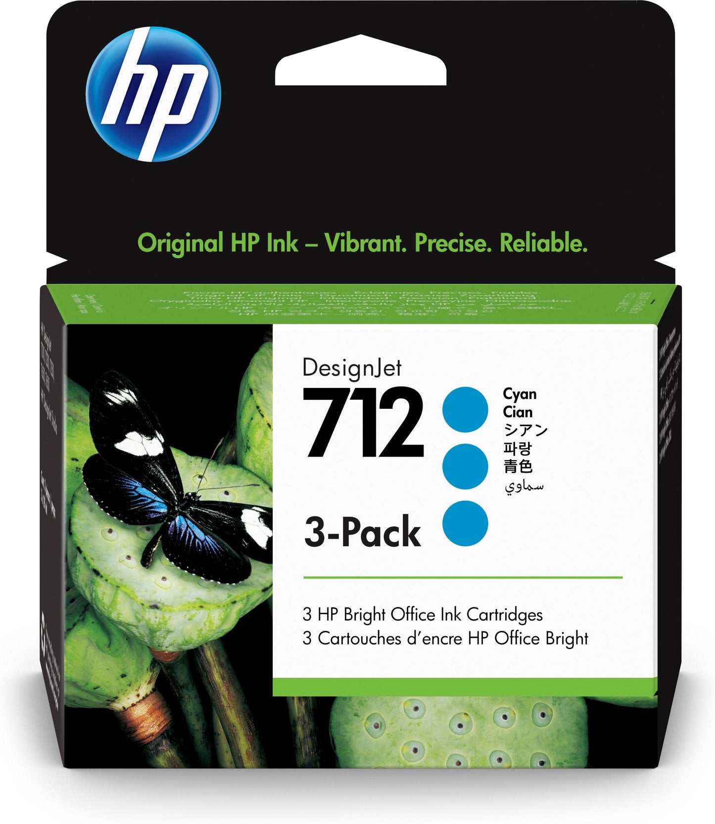 Tinta HP 712, 3ED77A, Cian 29 ml - 3 Piezas