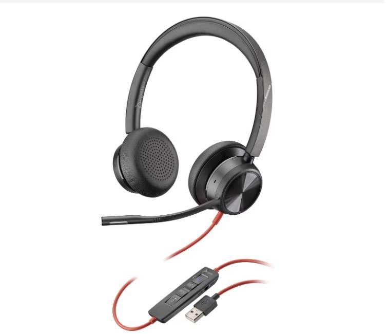 Poly Blackwire 8225, USB-A, alambricos, binaural, certificacion Microsoft Teams