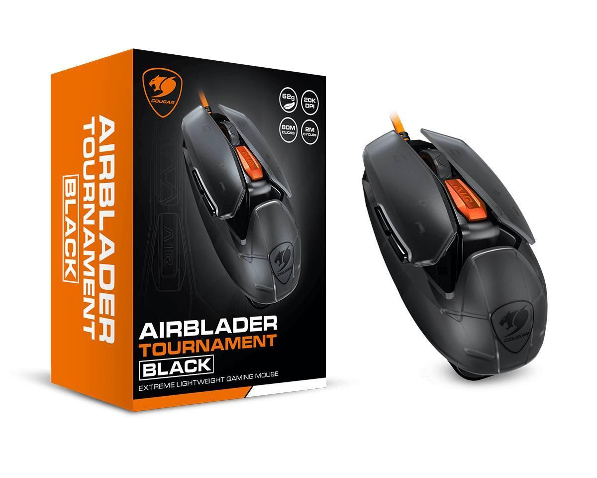 MOUSE COUGAR AIRBLADER TOURNAMENT NEGRO (3M487WONB.0001) OPTICO,20000DPI,6BOTONES,650IPS, ALAMBRICO