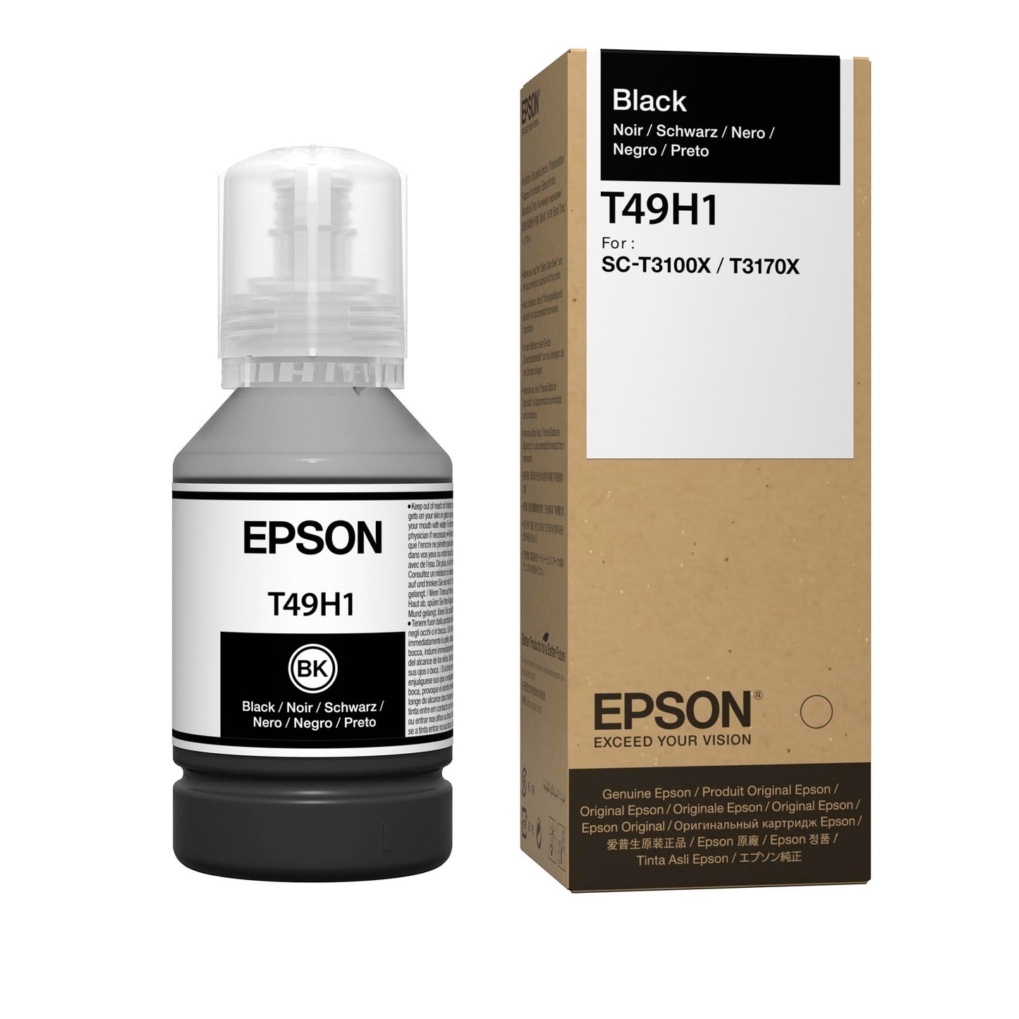 Botella de Tinta EPSON T49H100, Negro, Sure Color T3170X, Botella
