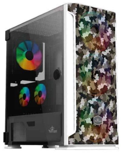 YEYIAN GABINETE HOLLOW SERIE 2500 CAMUFLAGE BLANCO, MEDIA TORRE, ITX, MICRO ATX, ATX, EATX, 7 RANURAS DE EXPANSION, SIN VENT INC, YHG-49704