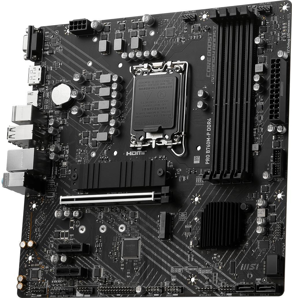 Motherboard MSI PRO B760M-P DDR4, Formato mATX, Socket LGA1700 (12va y 13va Generación)