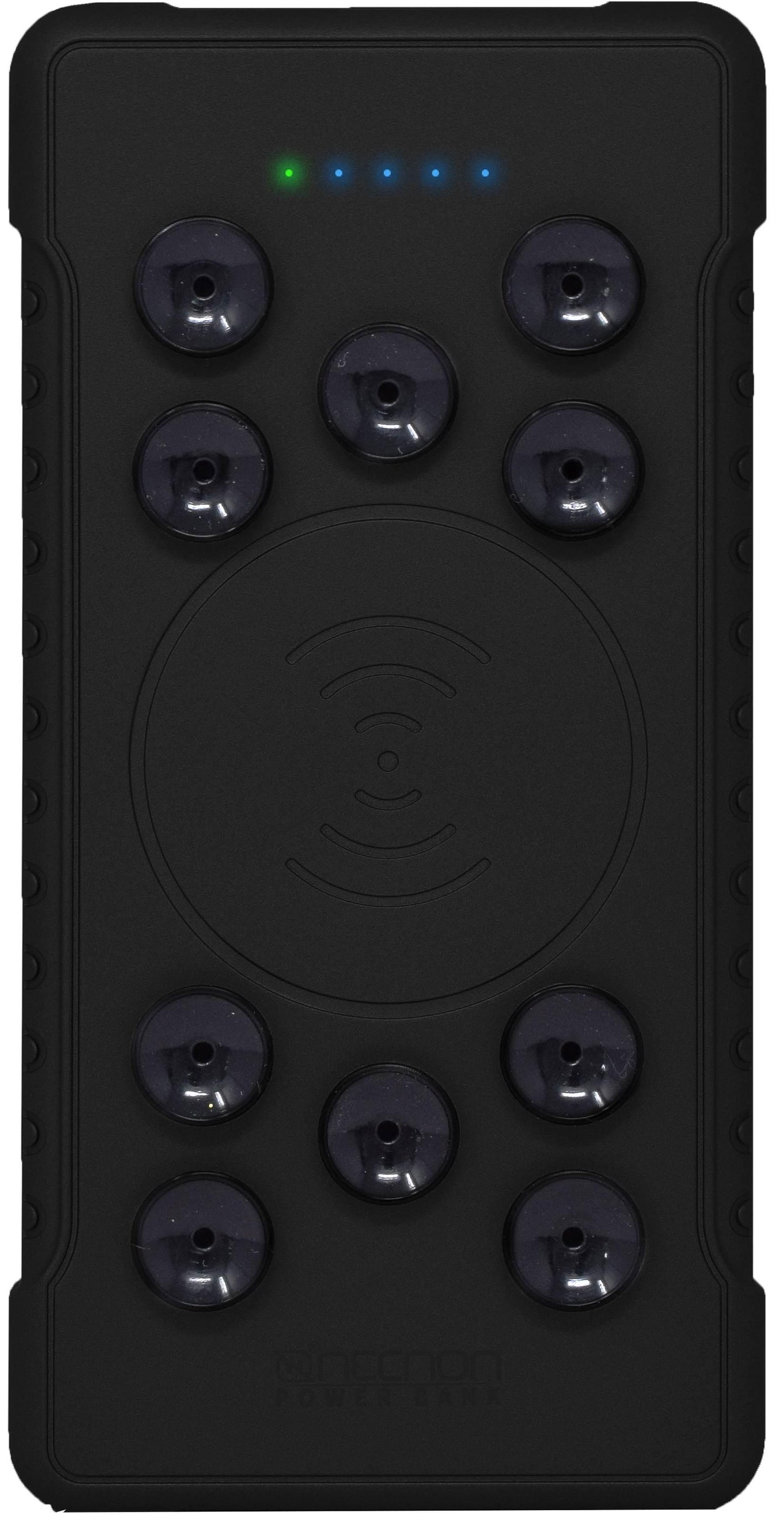 POWERBANK NPW-13QCW Necnon 13000mAh CARGA 3.0 CARGA INALAMBRICA 15W ALAMBRICA 18W MICRO USB 3.0 TIPO C 3.0 VENTOSAS NEGRO NPPB1301QW
