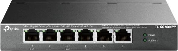 Switch Gigabit de sobremesa de 6 puertos con PoE+ de 3 puertos y PoE++ de 1 puerto