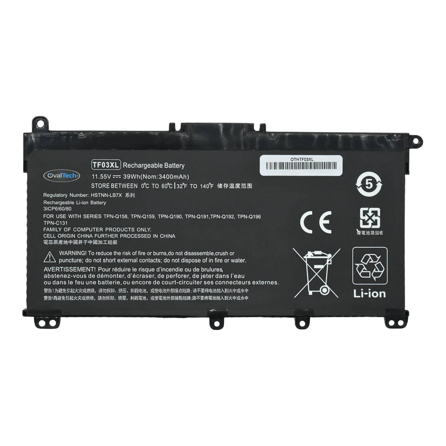OTHTF03XL Bateria Interna 11.55V HP Pavilion -3470mAh Series 15-CD Series 17-AR Series TF03XL
