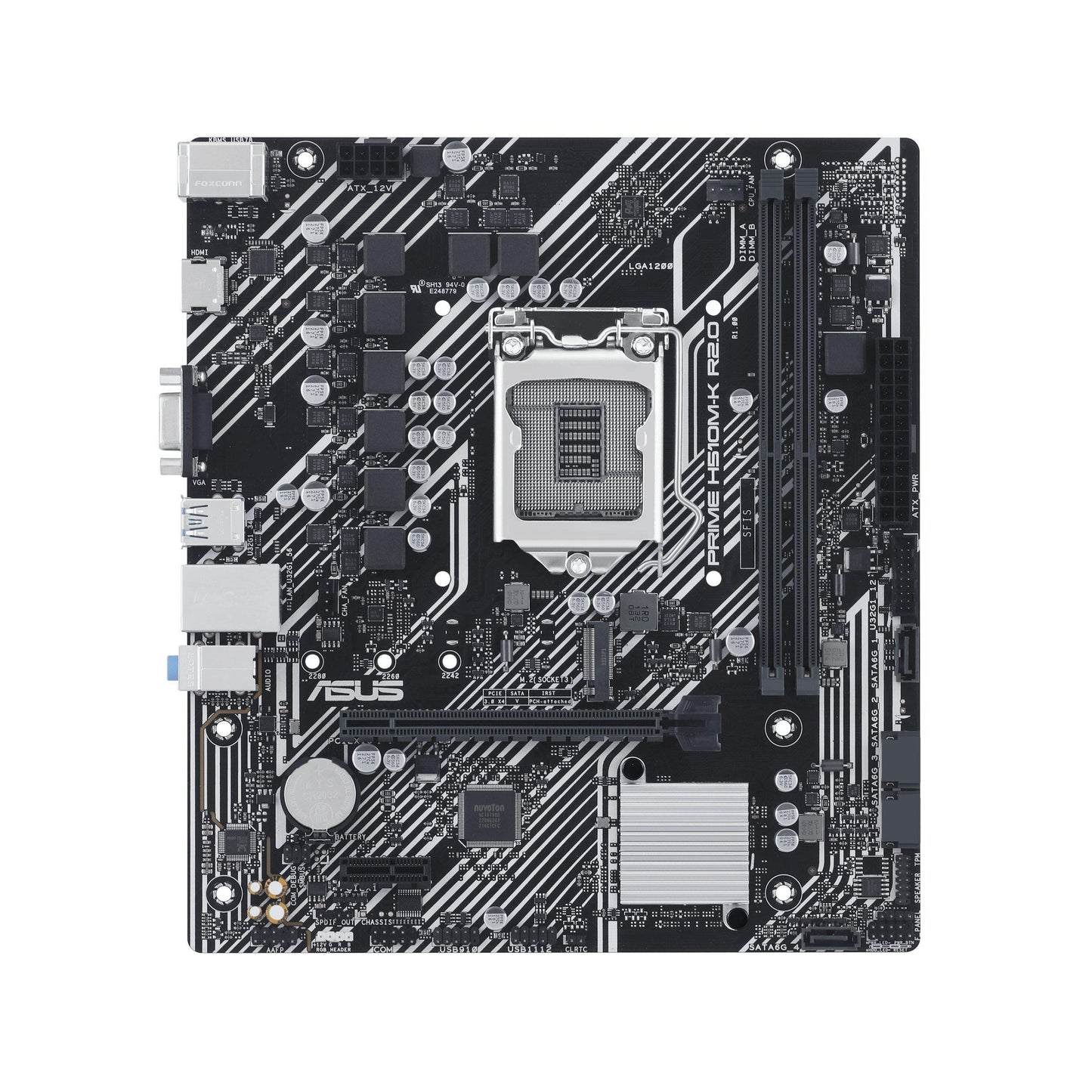 Tarjeta Madre ASUS PRIME H510M-K R2.0, micro ATX, Socket Intel® LGA 1200,, Intel®11a y 10a gen,PCIe 4.0, puerto M.2 de 32 Gbps, HDMI™, VGA, USB 3.2 Gen 1 T