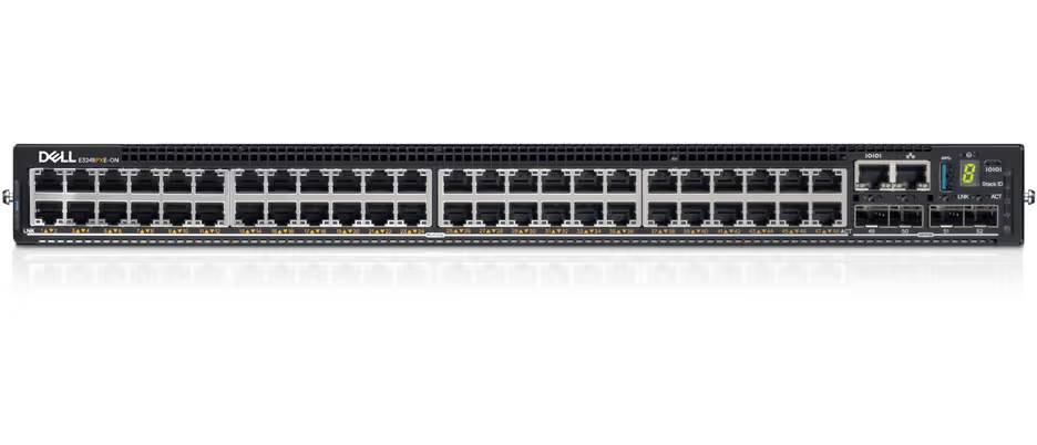 Switch DELL E3248P E3248P-FY26Q2-MX 48x1G RJ-45 30W PoE, 4x10G SFP+, 2x100G QSFP28, 1xAC PSU, IO/PS NON TAA