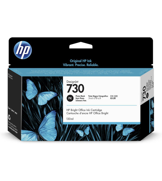 Tinta HP 730, P2V67A, Negro Fotográfico 130ml