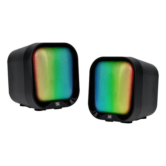 Bocina Vorago SPK-109 8 modos de iluminación RGB, Tamaño compacto con 2W RMS cada bocina