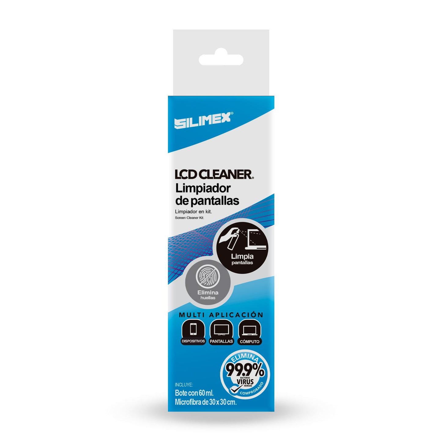 Kit LCD Cleaner SILIMEX, Color blanco, Atomizador