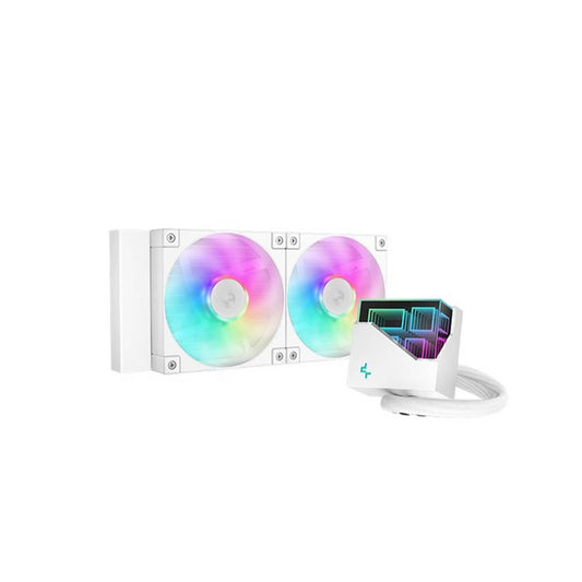 Enfriamiento Liquido DeepCool LT240 ARGB , 2 x 120mm, 600-2400 RPM Blanco R-LT240-WHAMNC-G-1