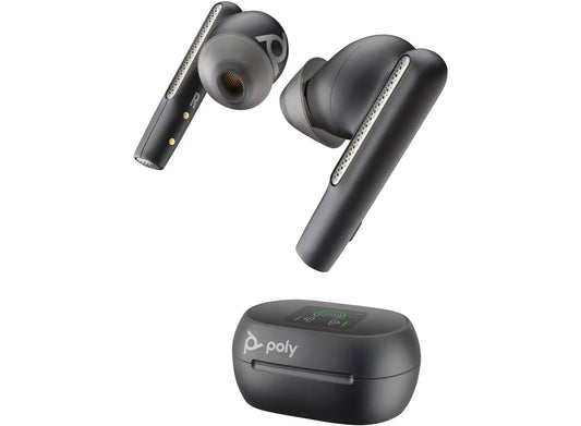 Poly Voyager FREE 60+ UC, USB-A BT700, incluye estuche de carga con pantalla tactil, Reducción avanzada de ruido