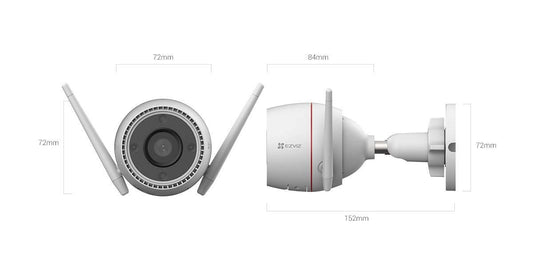 Cámara Wifi EZVIZ H3C 2K, Exterior, Inalámbrico y alámbrico, Techo/pared, 2304 x 1296 Pixeles, 3 MP