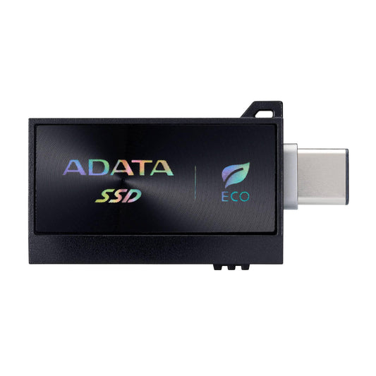 SSD Externo ADATA SC730 512GB. conectores dobles USB-C y USB-A integrados (USB 3.2 Gen2). 600 MB/s de lectura/escritura. Color NEGRO. SC730-512G-CACTI