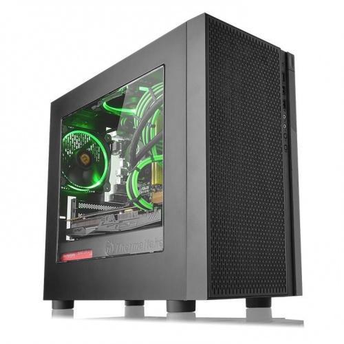 Gabinete Thermaltake VERSA H18 BLACK Micro Tower,  con Ventana de Vidrio Templado, Micro-ATX/Mini-ITX, USB 3.0, sin Fuente