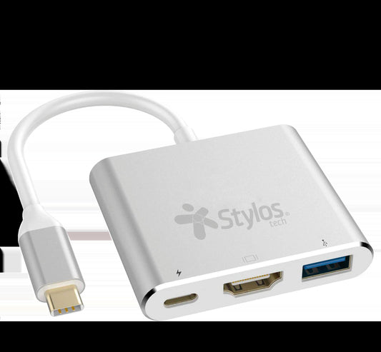 Adaptador HUB 3 En 1 Stylos. STCBHUB31S