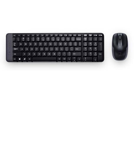 Kit de Teclado y Mouse LOGITECH MK220, Estándar, Negro, 10 m