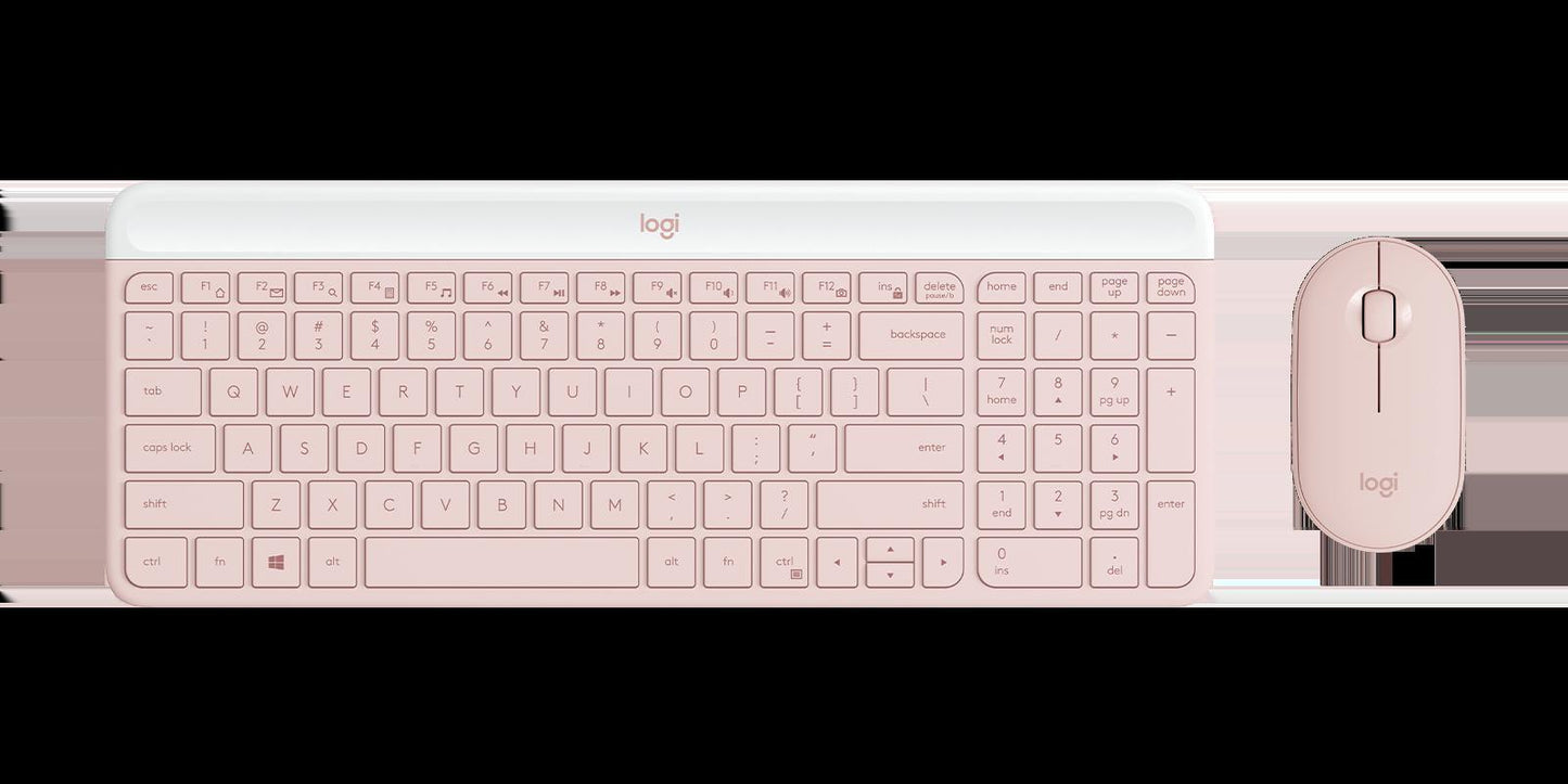 Kit Teclado y Mouse  LOGITECH , Rosa, 10 m