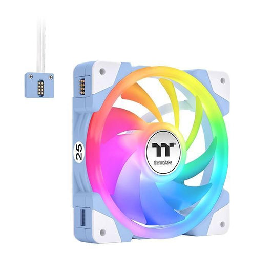 Ventilador SWAFAN EX12 ARGB Sync Hydrangea Blue Thermaltake (paquete de 3 ventiladores), aspas intercambiables