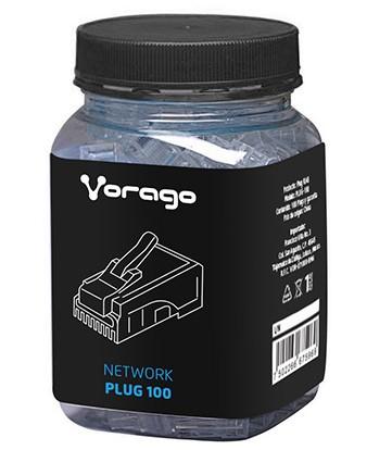 Plugs de Red VORAGO PLUG-100, RJ-45, Transparente, CAT 5e