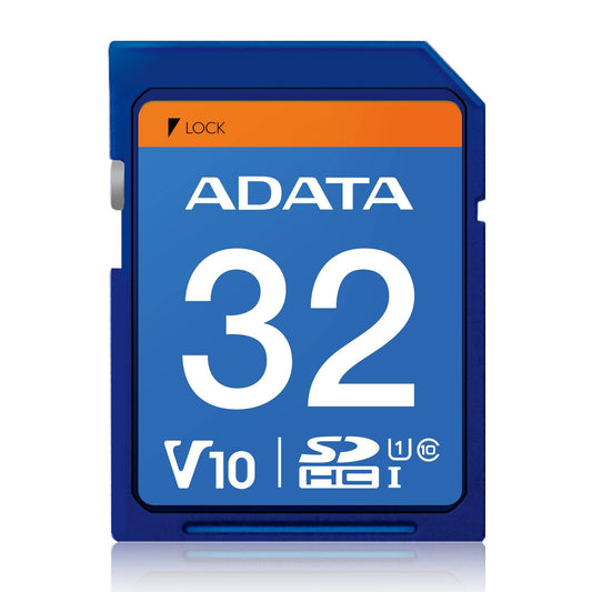 Memoria SD (SDHC) 32GB ADATA Clase 10 (V10), Velocidad hasta 100MB/25MB por seg. ASDH32GUICL10-R
