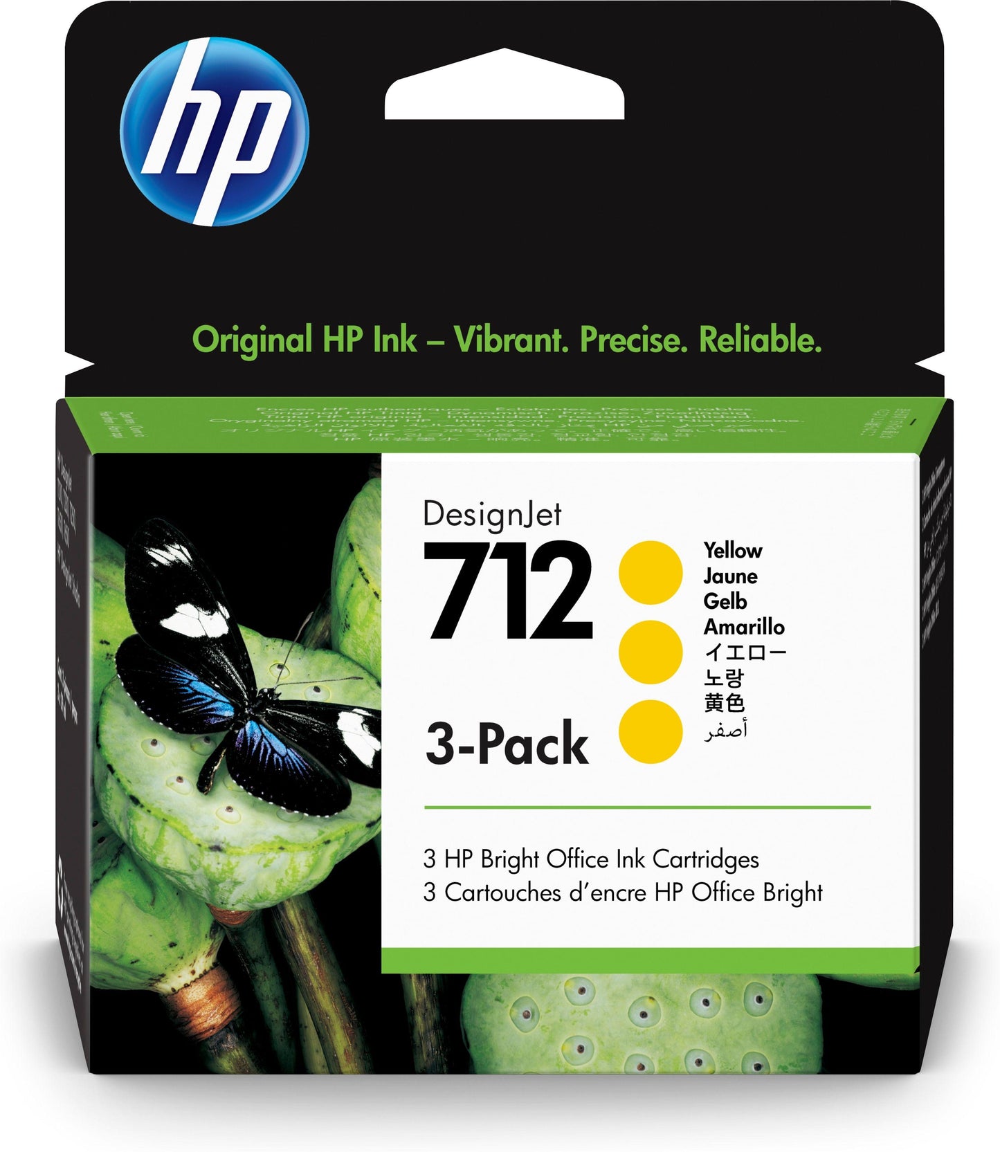 Tinta HP 712 3ED79A, Amarillo 29 ml - 3 Piezas
