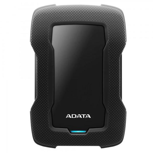 Disco duro externo ADATA 5TB, USB 3.2 (retrocompatible con 3.0 y 2.0). Carcasa de silicona que absorbe impactos. Negro.  AHD330-5TU31-CBK