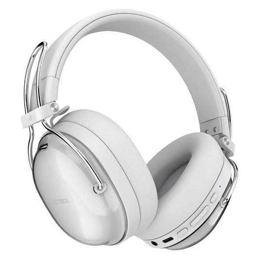 Audífonos Inalámbricos Bluetooth Luxe Pure HP730 Acteck Elite Series Cancelación de ruido activo  hibrido, Color Blanco. AC-940887