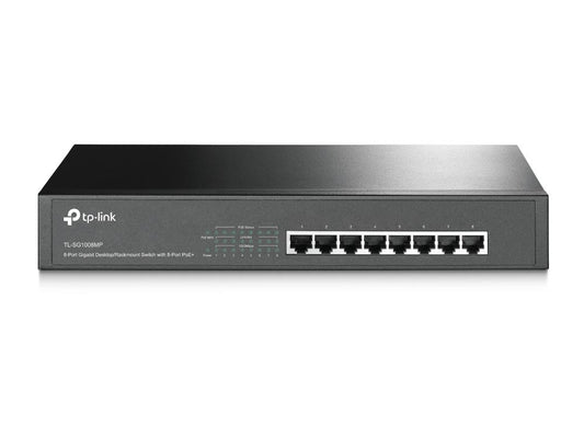 Switch Gigabit TP-Link No administrable POE (TL-SG1008MP) , Negro, 126W, 8 puertos