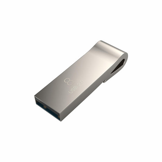 Memoria USB Acer UF200 de 8GB BL.9BWWA.501 30 MB/s Lectura 15MB/s Escritura, acabado Metálico. Color Plata