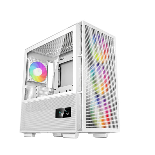 Gabinete Gaming DeepCool CH560 Digital Micro-ATX/Mini-ITX/E-ATX,Digital, USB 3.0, sin Fuente, Incluye 4 Ventiladores, Blanco  R-CH560-WHAPE4D-G-1