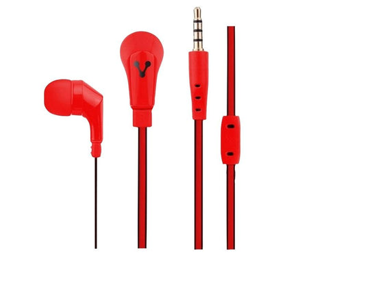 Audífono VORAGO, Rojo, Alámbrico, 1,2 m, 3,5 mm
