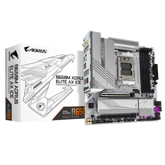 TARJETA MADRE GIGABYTE Micro ATX B650M A ELITE AX ICE 64 GB DDR5 AM5 Para AMD