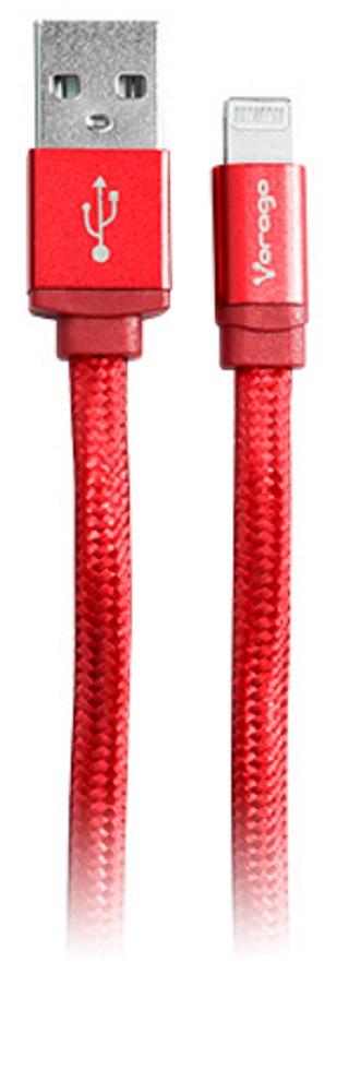 Cable Lightning VORAGO CAB-119, Rojo, 1 m, Cable Lightning