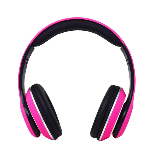 AUDIFONOS OVER-EAR BLUETOOTH NBH-01 SONIDO HI-FI 3.5MM RADIO FM MICRO SD 3.5MML MANOS LIBRES RUBBERIZED ROSA