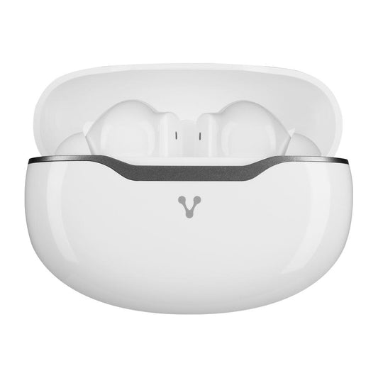 Audífonos bluetooth 5.3 con hasta 18 hrs de reproducción, controles táctiles, función de manos libres y aplicación móvil para configuración, Color Blanco