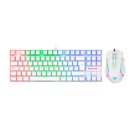 Combo  Redragon K552WRGB-BA-SP, Juego, Blanco