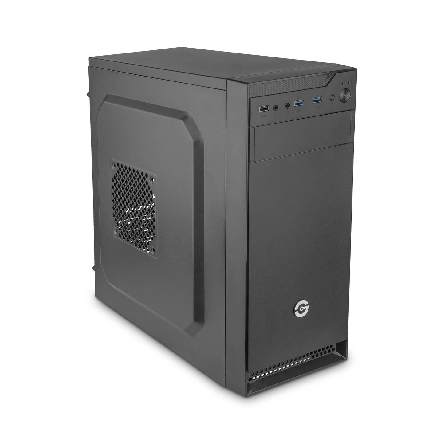 GETTTECH GABINETE PC MEDIA TORRE, ATX/MICRO ATX/MINI ITX, USB 3.0, 1 VENTILADOR, INCKLUYE FUENTE DE 550W, NEGRO, MOD. GCM-550AC-01
