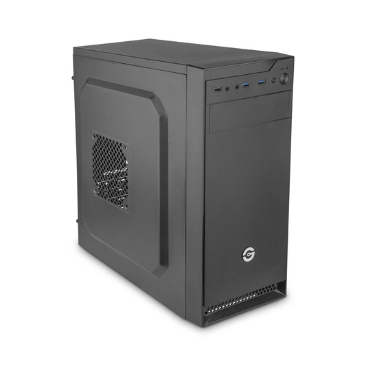 GETTTECH GABINETE PC MEDIA TORRE, ATX/MICRO ATX/MINI ITX, USB 3.0, 1 VENTILADOR, INCKLUYE FUENTE DE 550W, NEGRO, MOD. GCM-550AC-01