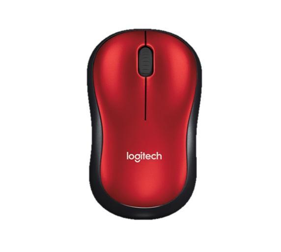 Mouse LOGITECH M185, Rojo, 3 botones, RF inalámbrico, Óptico, 1000 DPI