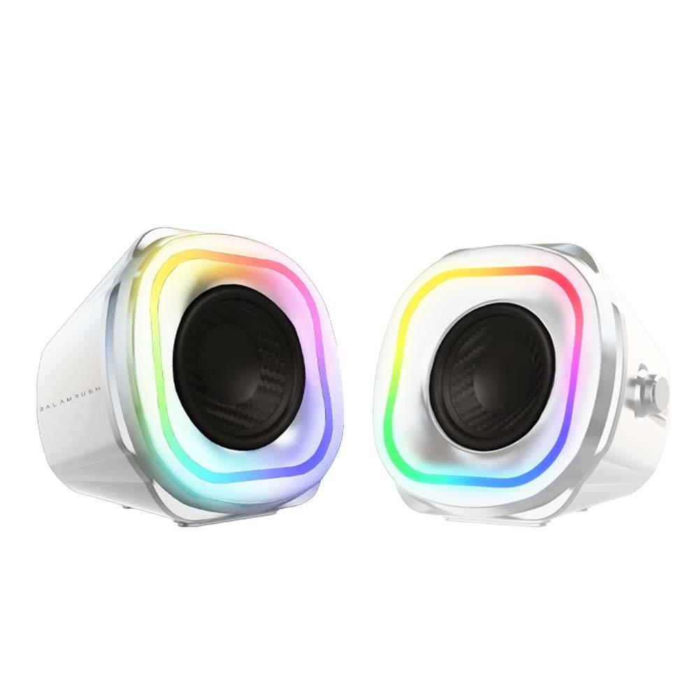 Bocinas 2.0 Gamer Glimm Quad BG555 Balam Rush Conexión Bluetooth/Auxiliar, Controlador Touch, iluminación LED 3 modos, 10w RMS. Sonido estéreo, Alimentació