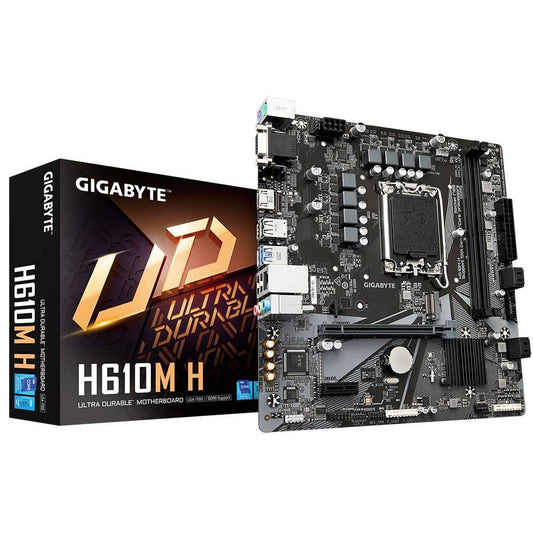 Tarjeta Madre  Gigabyte Micro-ATX H610M H, S1700, 64GB  DDR5 para Intel