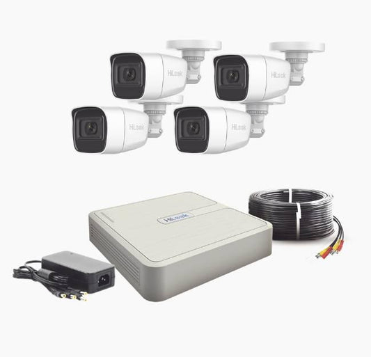 (MICRÓFONO Integrado) Kit TurboHD 1080p Lite / DVR 4 canales / Audio por Coaxitron / 4 Cámaras Bala de Policarbonato con Micrófono Integrado