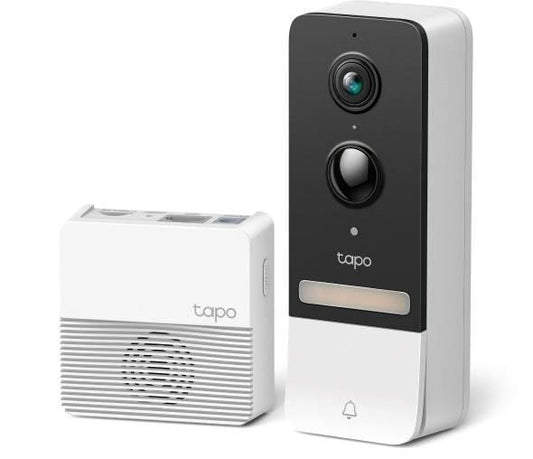 Timbre con vídeo y batería inteligente (Tapo D230S1) Angulo de visión 160 ° diagonal,Resolución: 2K 5MP (2560 × 1920px)Audio bidireccional,Micrófono