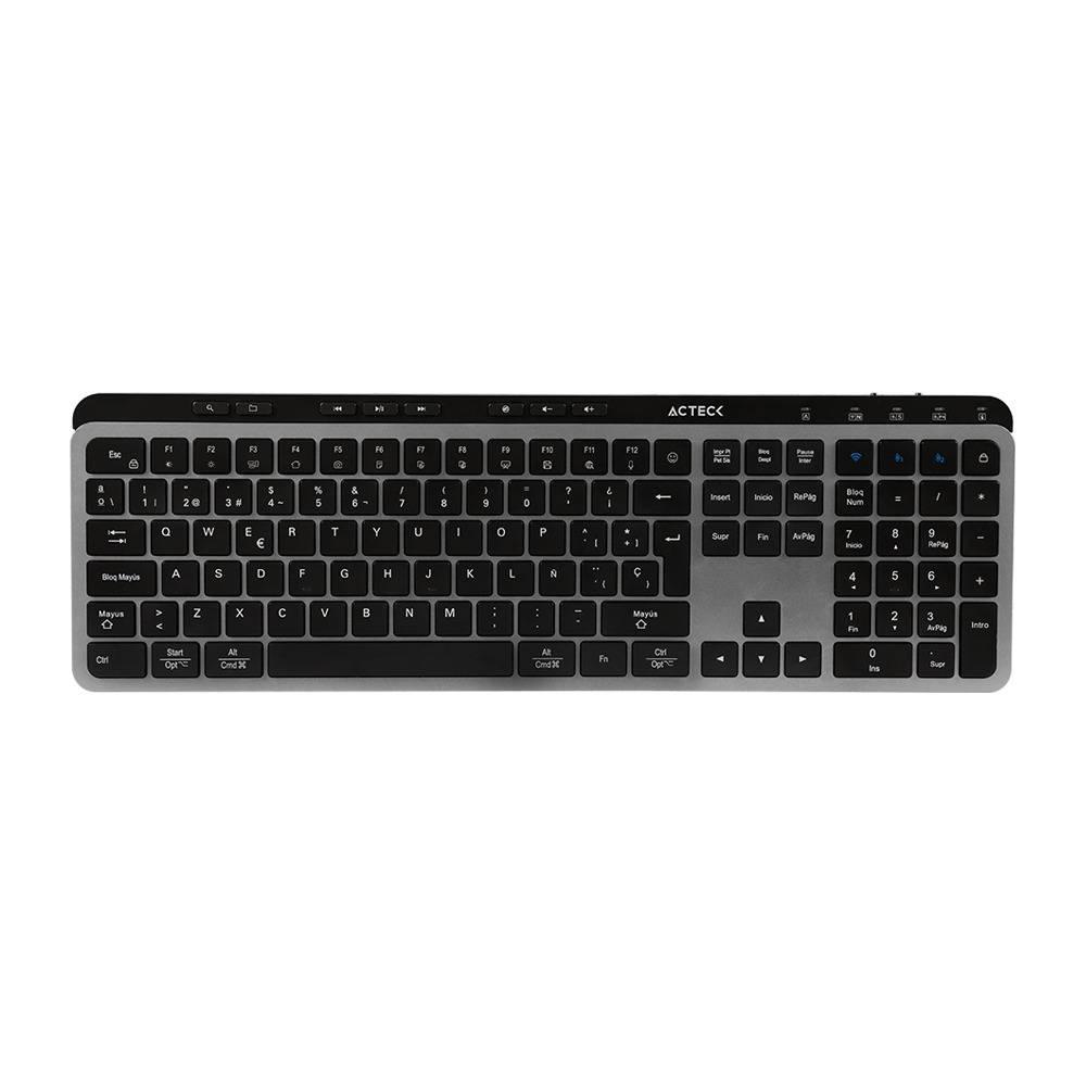 Teclado Inalámbrico 2.4hz Inspire Krea TI755 Acteck Elite Series Teclado Inalámbrico Dongle 2.4Mhz, Rango 10m, Bluetooth 5.1, USB A- USB C, 3 Dispositivos