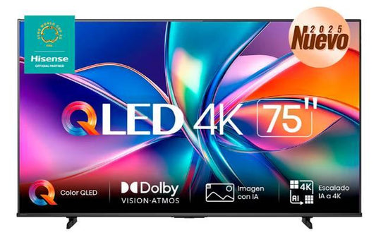 Televisor Hisense 75QD6QV, 75 pulgadas, QLED, QUANTUM DOT, 4K UHD, 3840 x 2160 Pixeles, VIDAA SMART TV