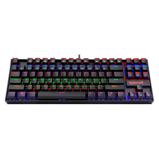 Teclado Mecánico  Redragon Kumara Rainbow, Español, Negro, RGB