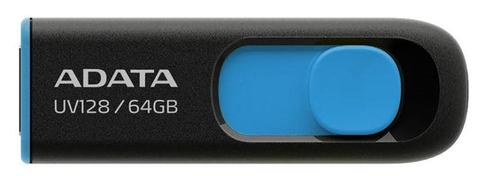 Memoria USB ADATA UV128, Negro, 64 GB,  USB 3.2 (retrocompatible con 3.0 y 2.0), 100 MB/s, 40 MB/s
