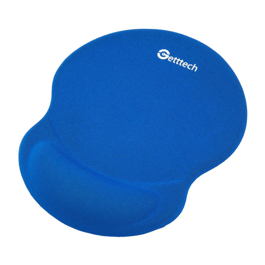 GETTTECH MOUSEPAD DE GEL SUAVE COLOR AZUL SE ADAPTA A LA CURVA DE LA MUÑECA Y MANO, RECUBRIMIENTO TELA SUAVE , BASE DE POLIURETANO, GGD-STD-01-BL
