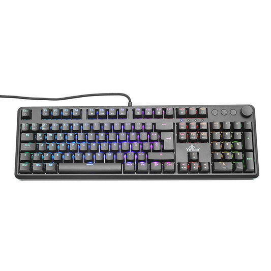 YEYIAN TECLADO GAMER ASWARD SERIE 3000, SWITCH ROJO, 105 TECLAS MECANICAS, LED RGB ARCOIRIS, 18 EFECTOS RETRO ILUMINADO CUSTOM,  IP42, MOD. YTM-28207R